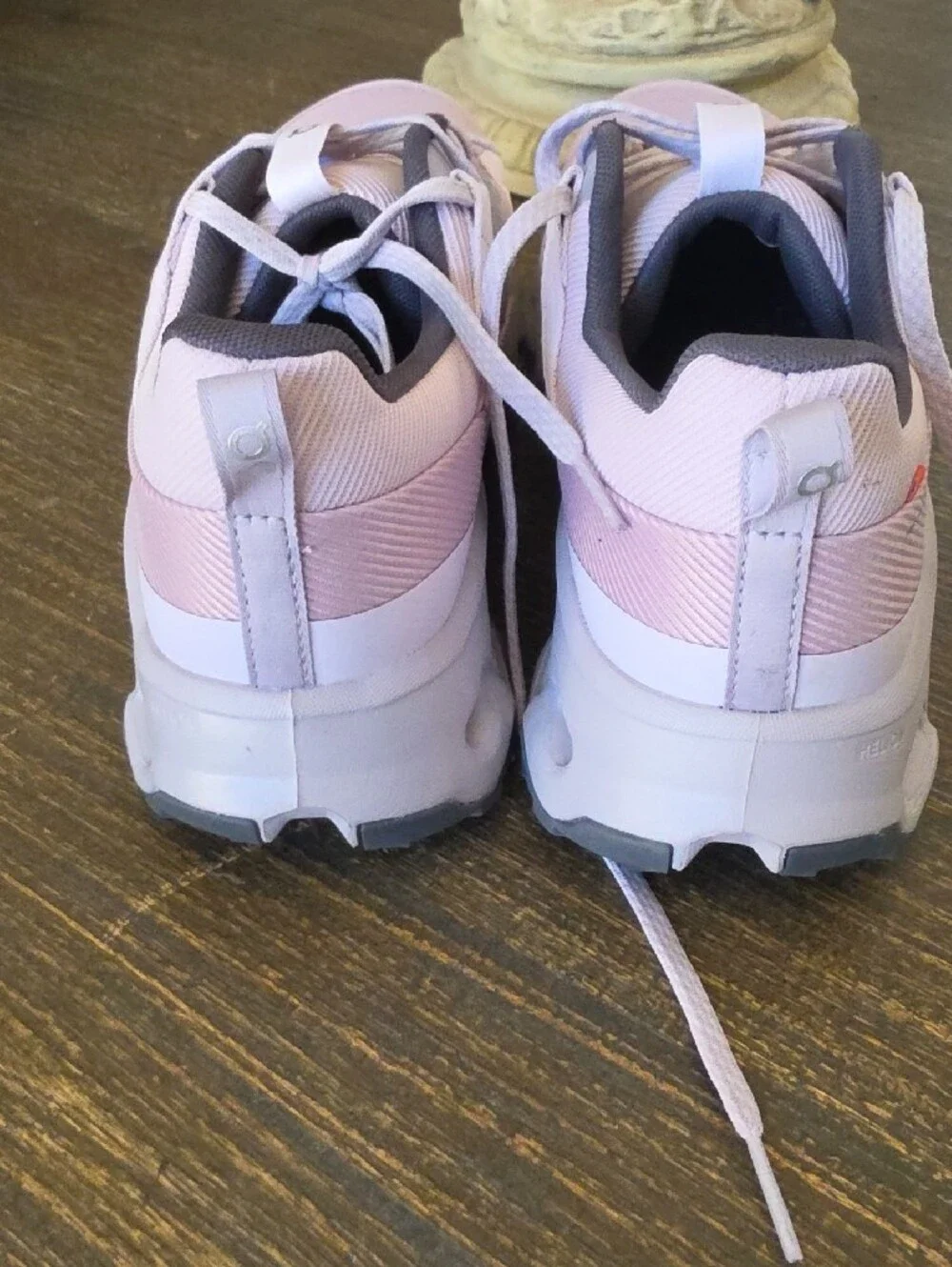 On Running Women's Athletic Shoes in Light Pink and Gray